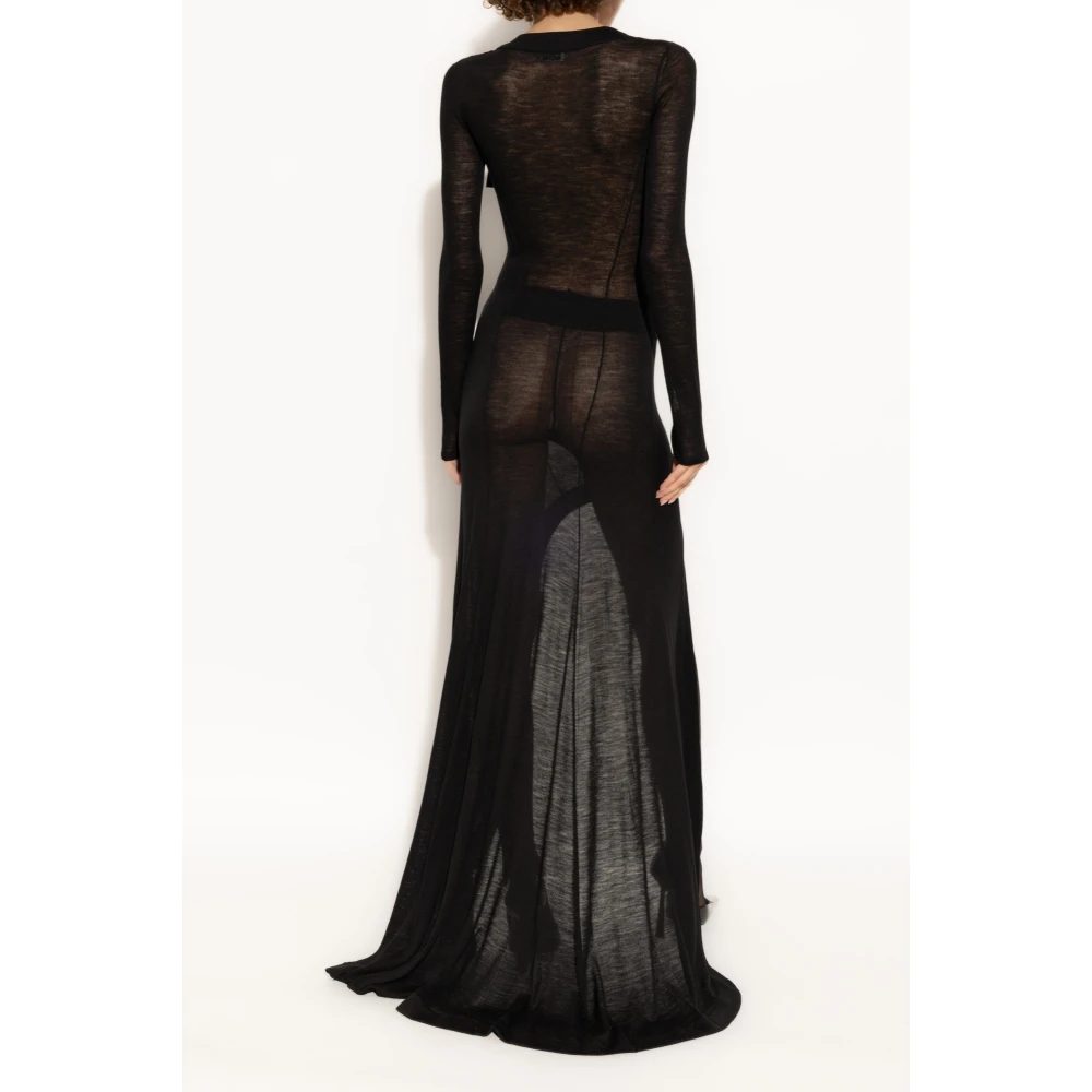 Saint Laurent Jurk met Asymmetrische Zoomlijn Black Dames