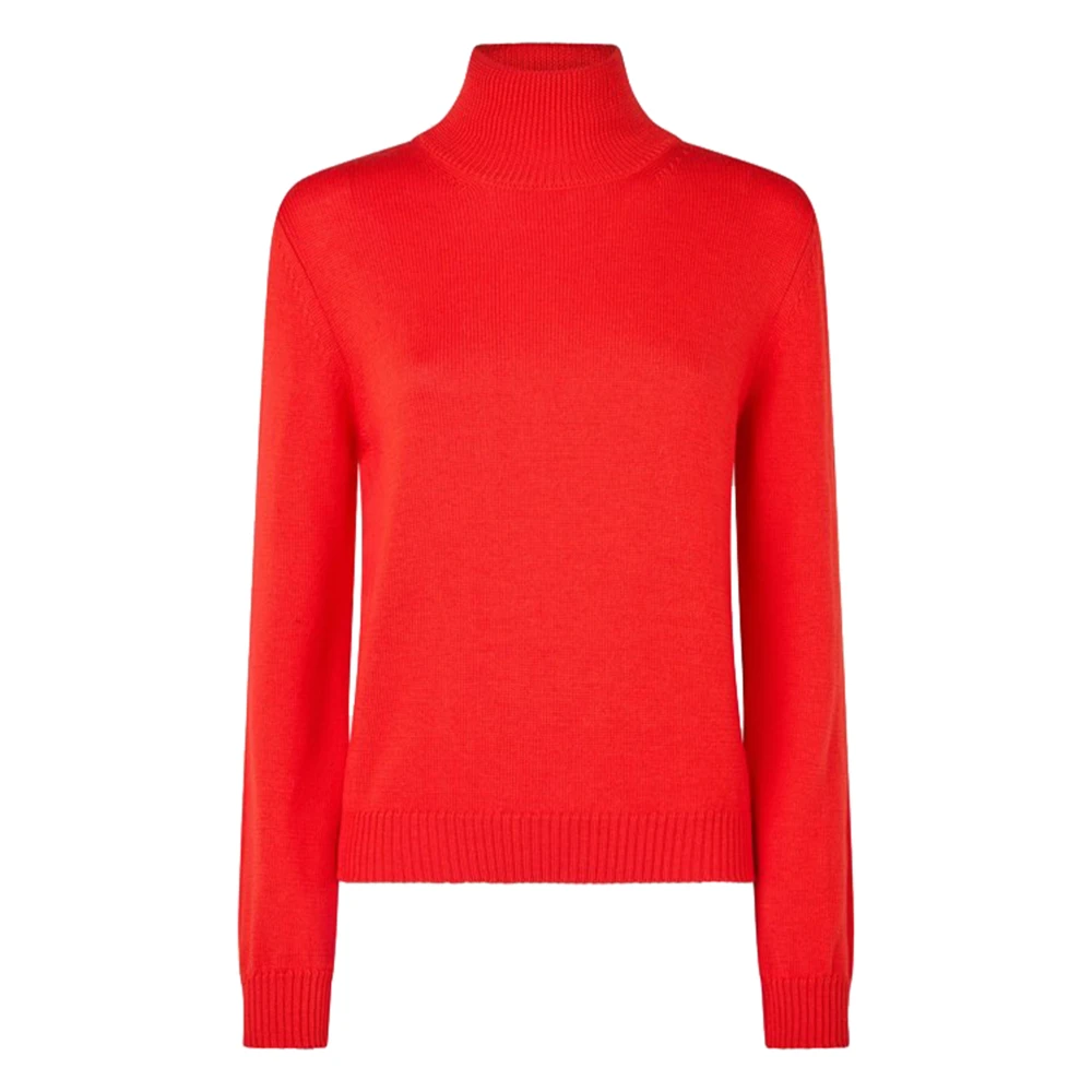 Ballantyne Stijlvolle T Neck Pullover Sweater Red Dames