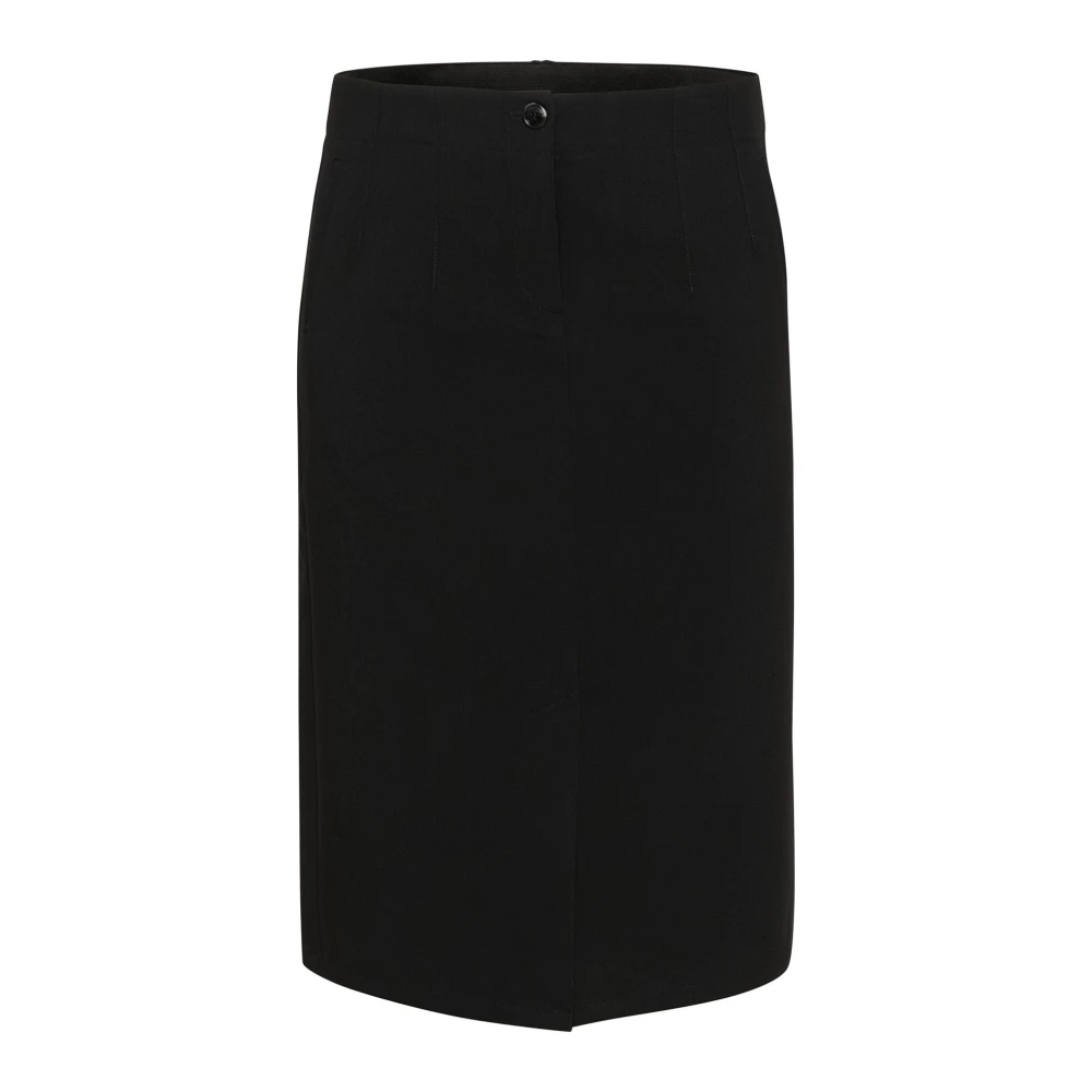 Kaffe Curve Eenvoudige Midi Rok Zwart Diep Black Dames