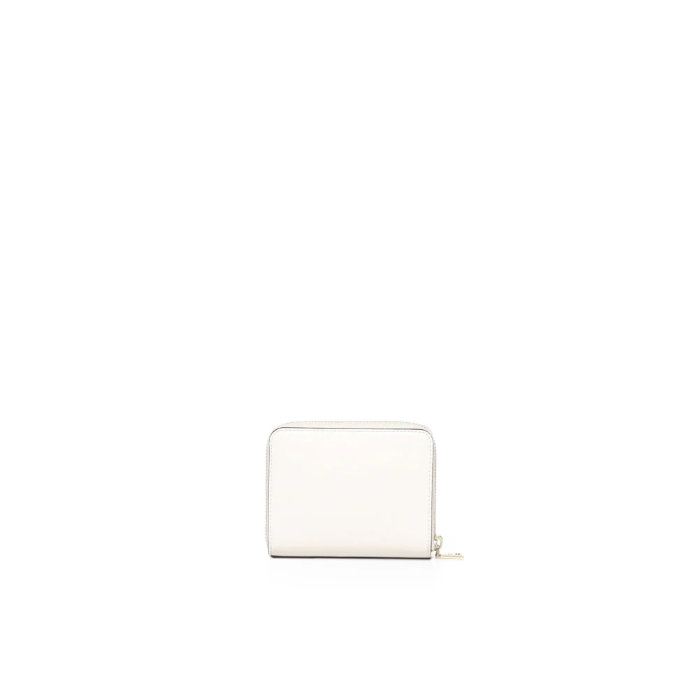 Love Moschino Portemonnee met Goudkleurig Logo en Ritssluiting White Dames