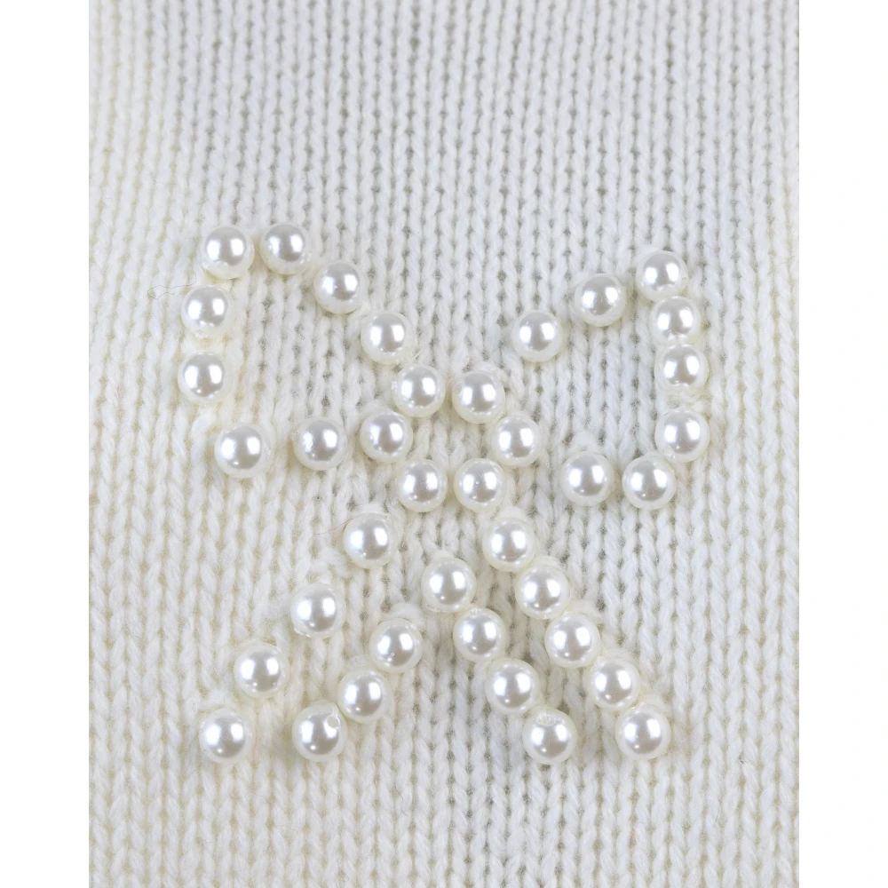 MC2 Saint Barth Ivoor trui met parelversieringen Beige Dames