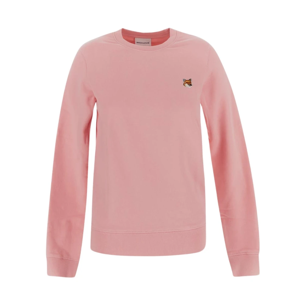 Maison Kitsuné Fox Logo Patch Sweatshirt Pink Dames