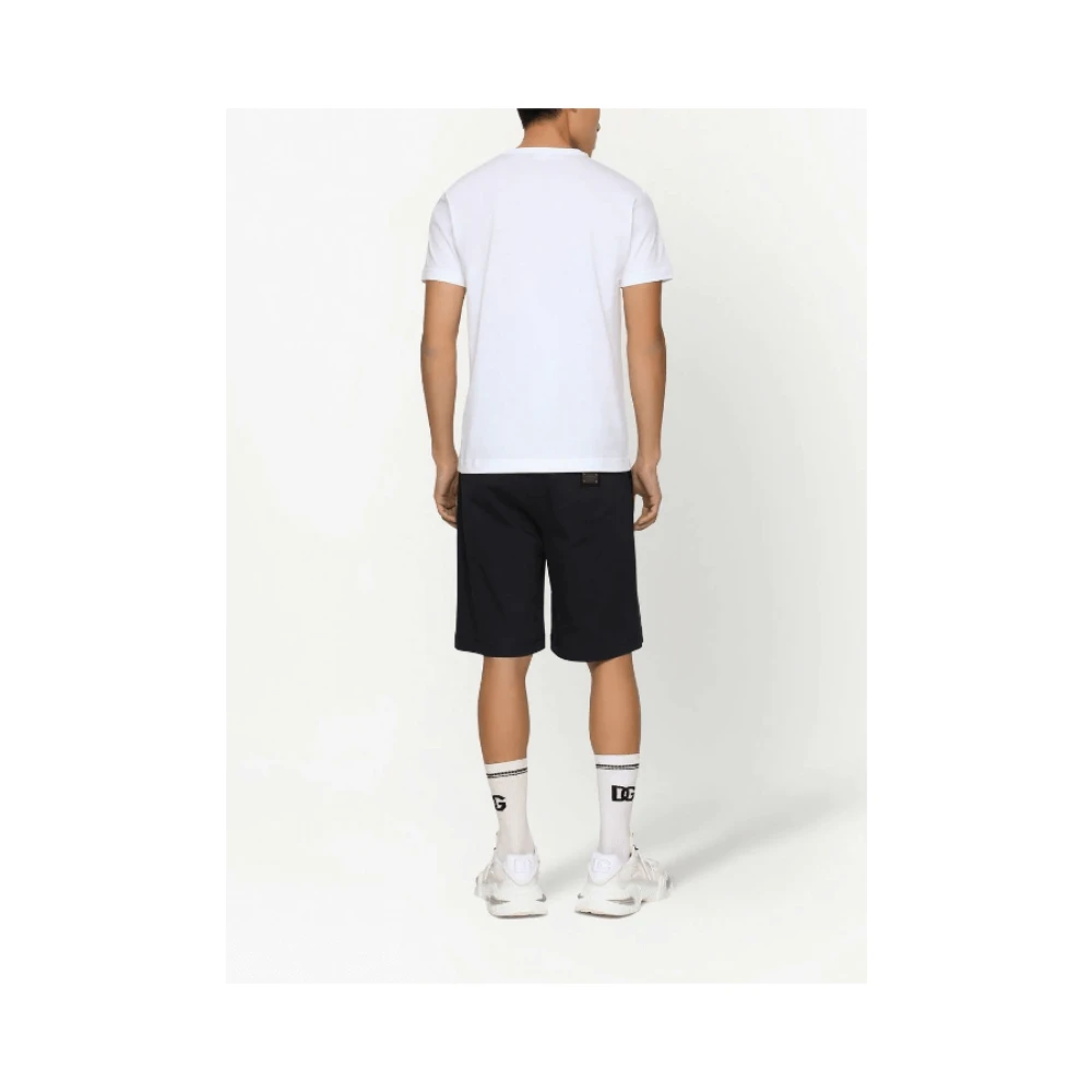 Dolce & Gabbana Logo-Plaque Bermuda Shorts Black Heren