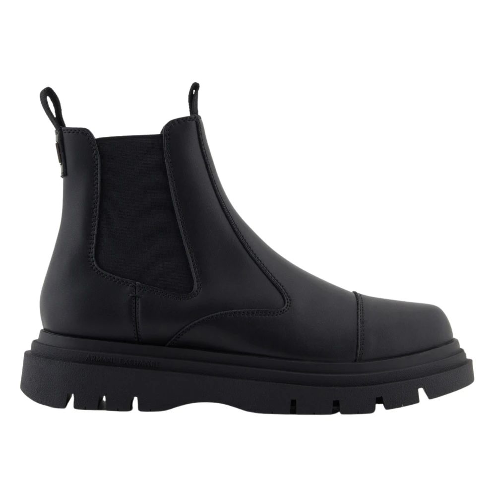 Armani Exchange Chelsea boots van echt leer model 'ANGRY ACTION'