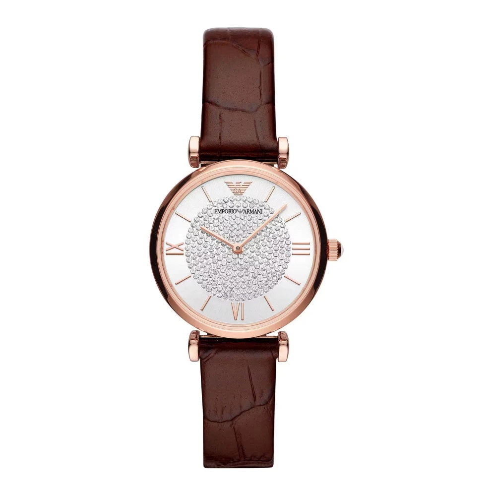 Emporio Armani Women's Brown Steel Leather Quartz Watch