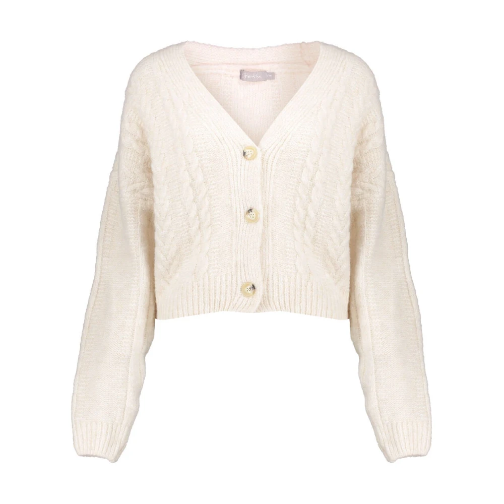 Geisha Fancy Gebreid Vest Beige Dames