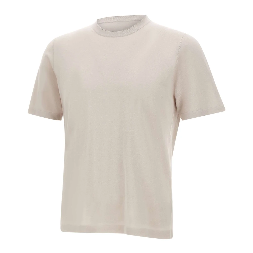 Kangra Men's Beige Round-Neck Knitwear, S, Round-Neck Knit Top