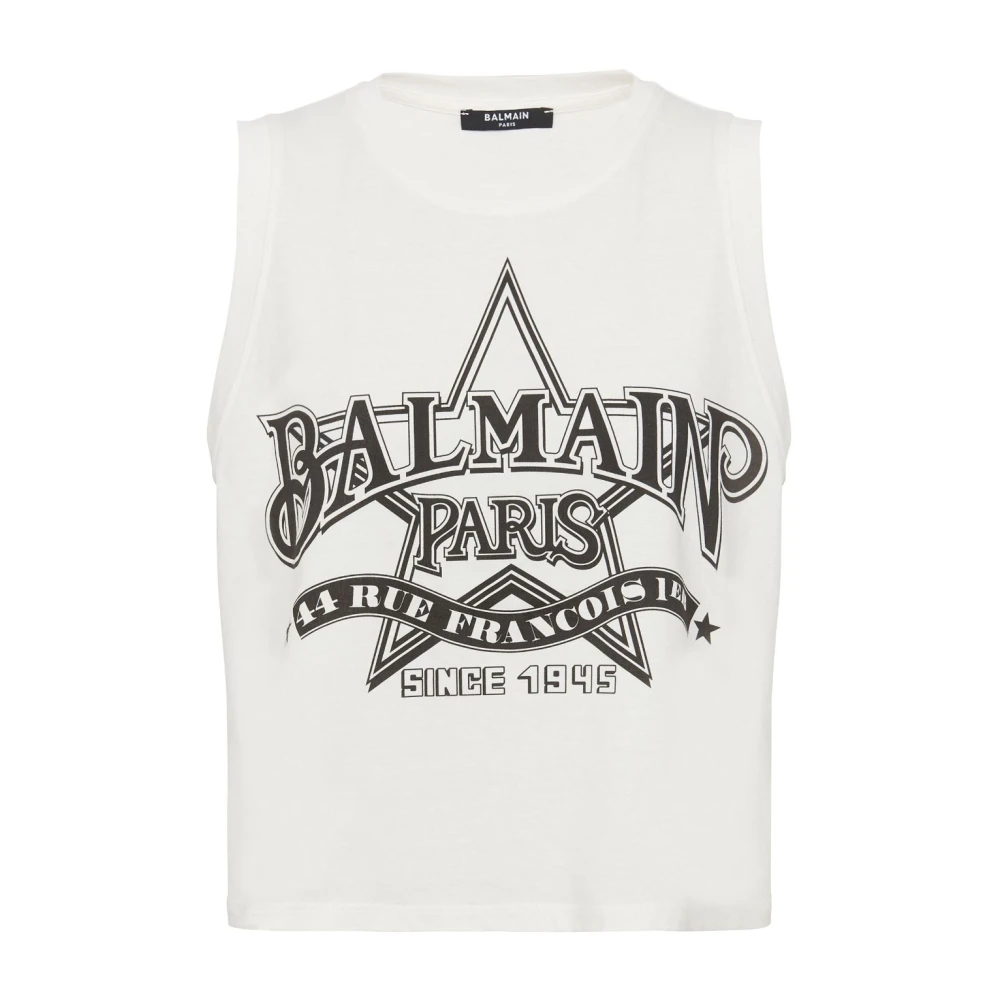 Balmain Witte T-shirts Polos voor vrouwen White Dames