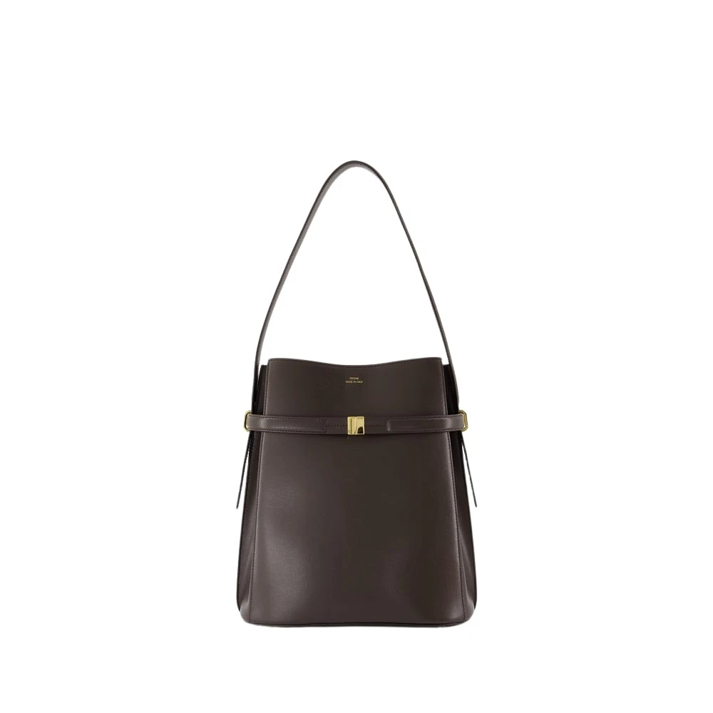 Totême Women's Brown Leather Bucket Bag With Handle