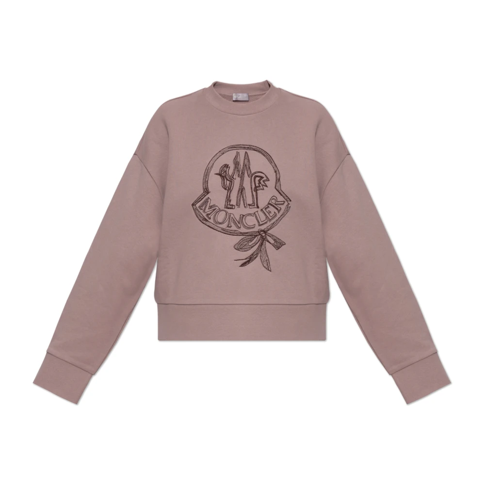 Moncler Logo Embroidered Sweatshirt - Woman Sweatshirts Light Purple S - Immagine 2