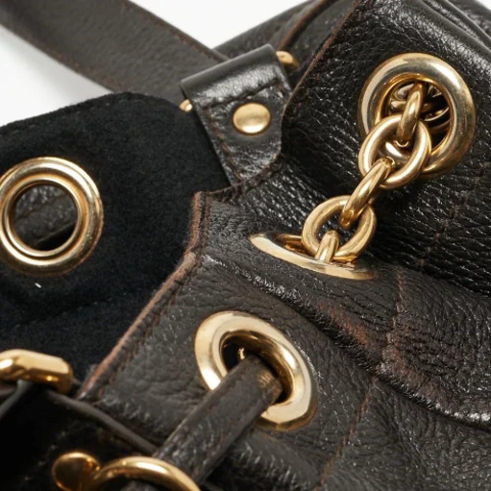 Yves Saint Laurent Vintage Pre-owned Leather shoulder-bags Brown Dames