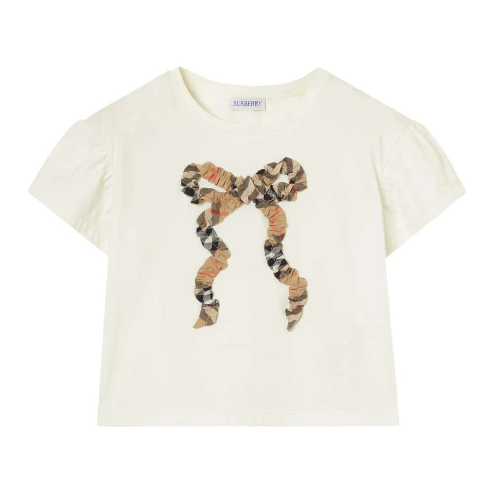 Burberry , Kids Short Sleeve T-Shirts, Female, White, 12 Y, Kids T-Shirts And Polos