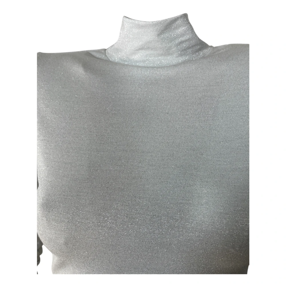 Hugo Boss Metallic Damen Top met opstaande kraag Beige Dames