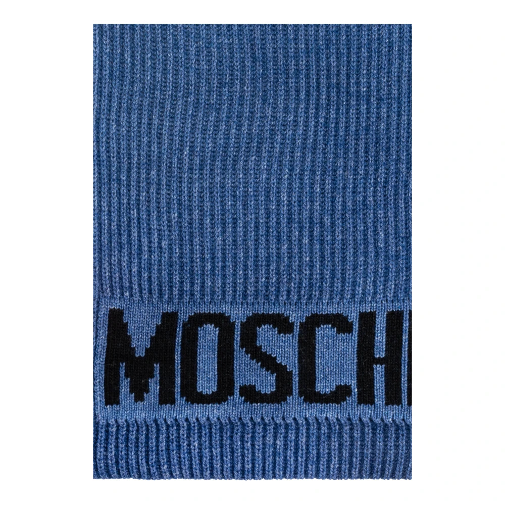 Moschino Sjaal met logo Blue Unisex