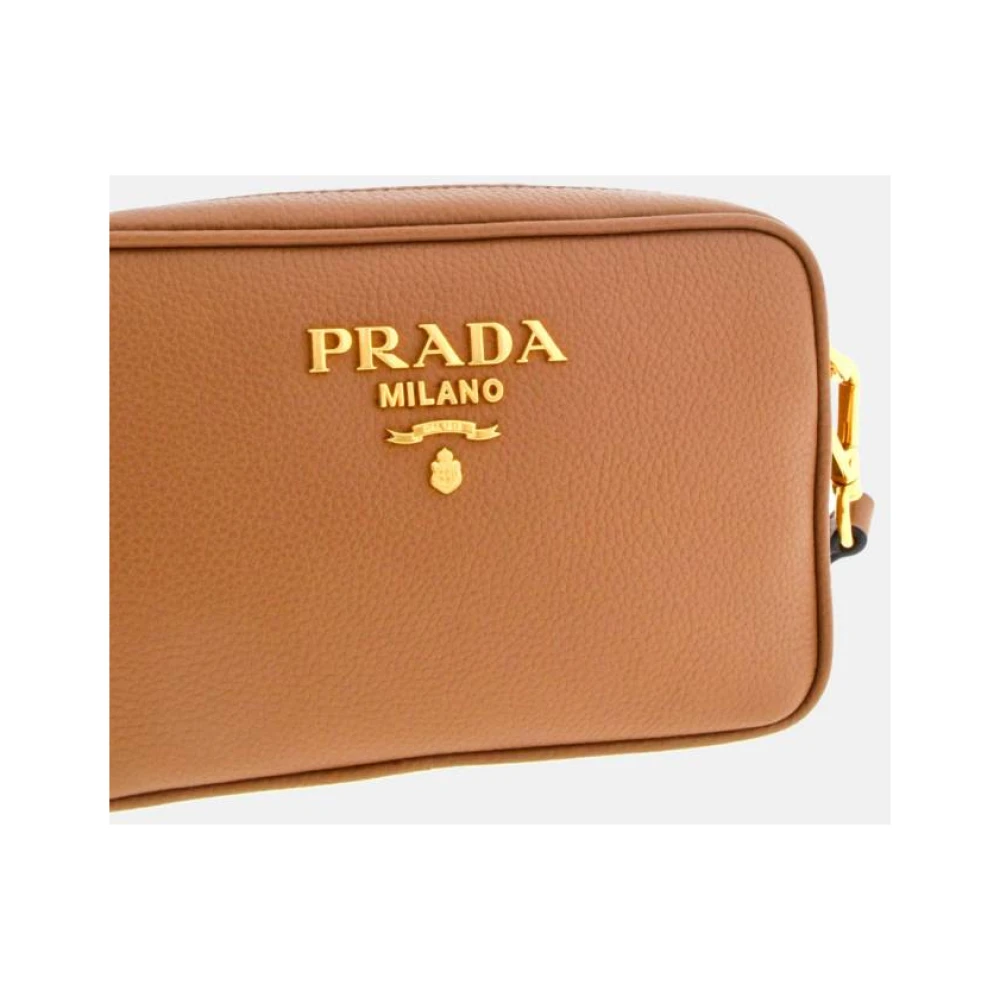 Prada Mini Camel Phenix Leren Tas Brown Dames