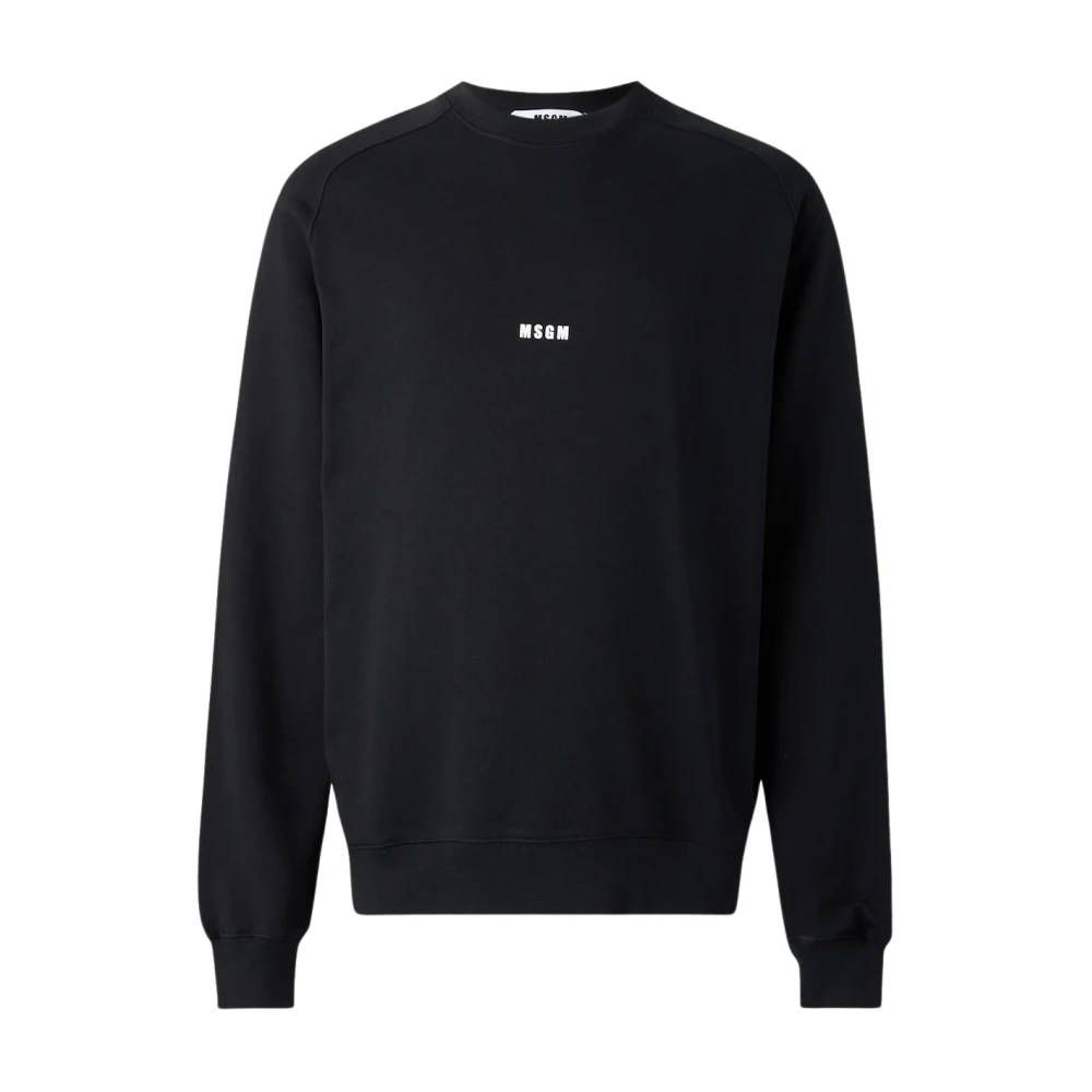 Msgm Mannelijk Blauw Hoodies & Sweatvesten Heren, S, Katoen, Sweatshirt Met Ronde Hals
