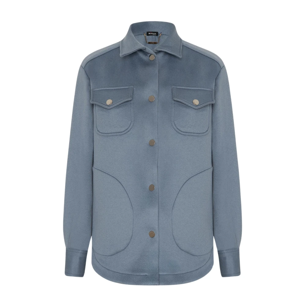 Kiton Kasjmier Fleece Overshirt Blue Dames