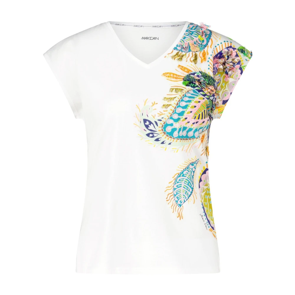 Marc Cain Shirt met kleurrijke applicaties White Dames