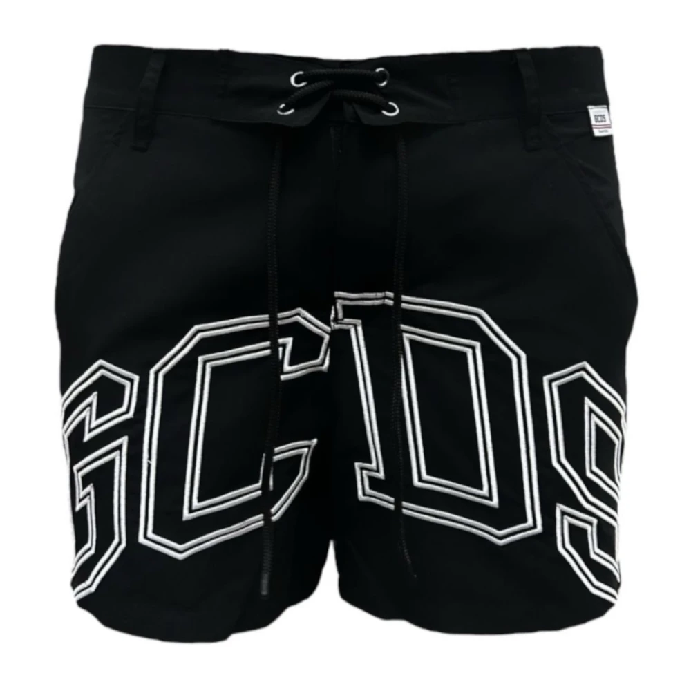 Gcds Black Beachwear, Male, M, Boxer With Logo Lounge