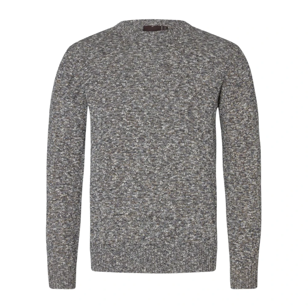 Oscar Jacobson Blauwe Micro Ronde Hals Trui Blue Heren