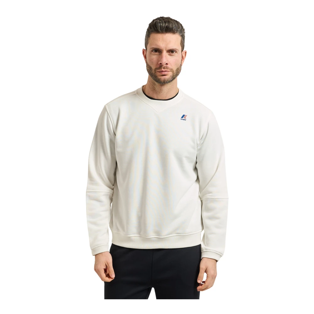 K-Way Mannelijk Wit Hoodies & Sweatvesten Heren, M, Katoen, Sweatshirt Van Katoenmix