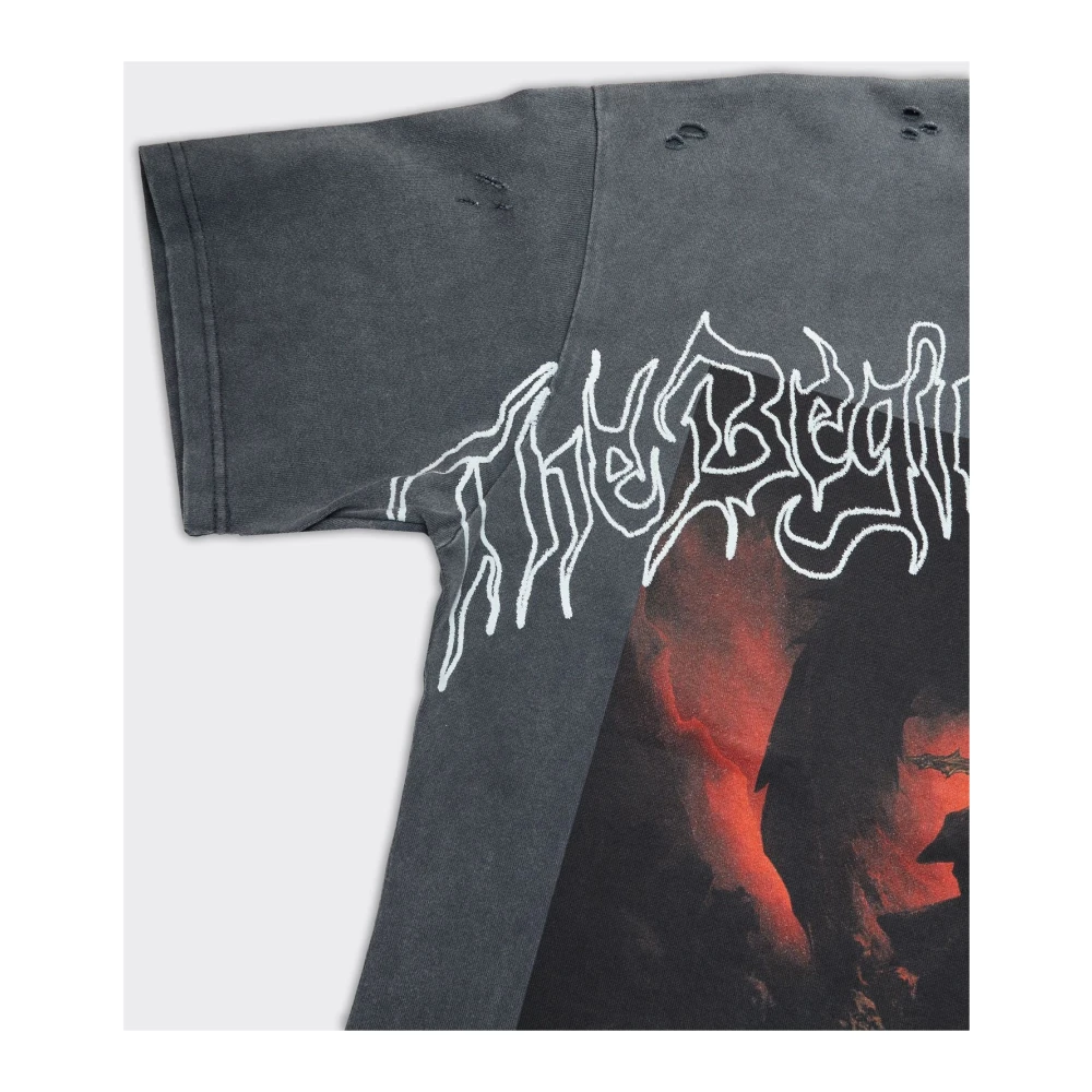 Untitled Artworks Inferno Gewassen Grijs T-shirt Multicolor Heren