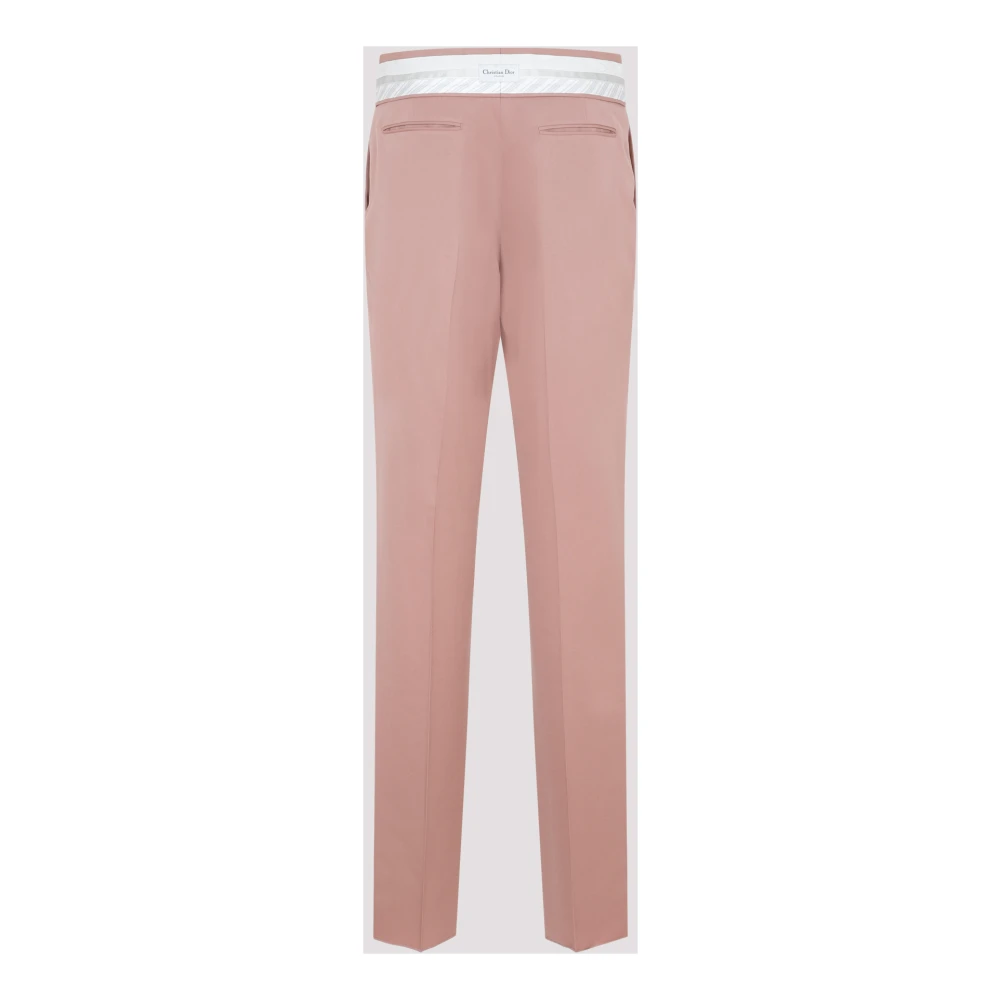 Dior Rode Wol Homme Broek Pink Heren