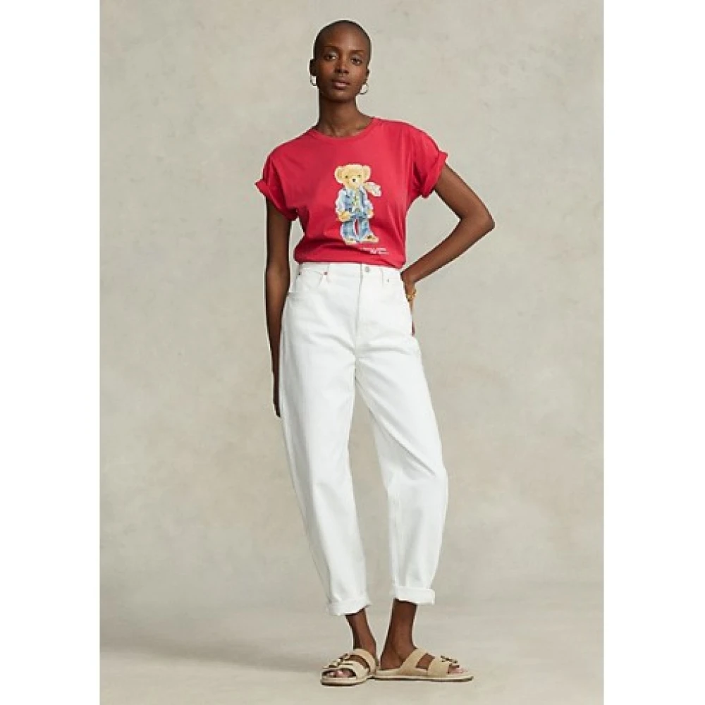 Polo Ralph Lauren Polo Bear Cowboy T-shirt Red Dames