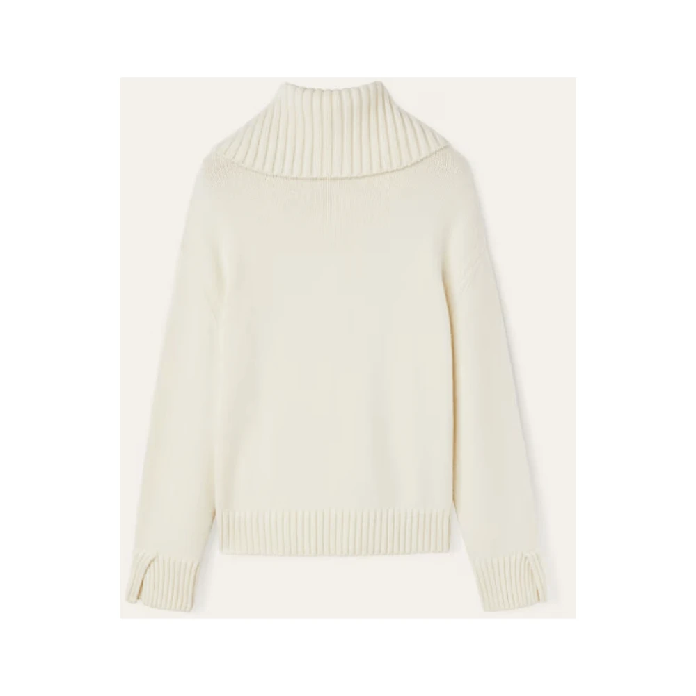Loro Piana Witte Cashmere Half-Zip Sweater White Dames