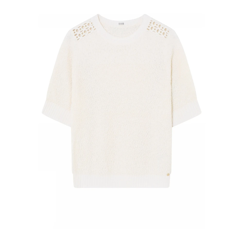 Gustav Gebreide T-shirt met schouderdetails White Dames