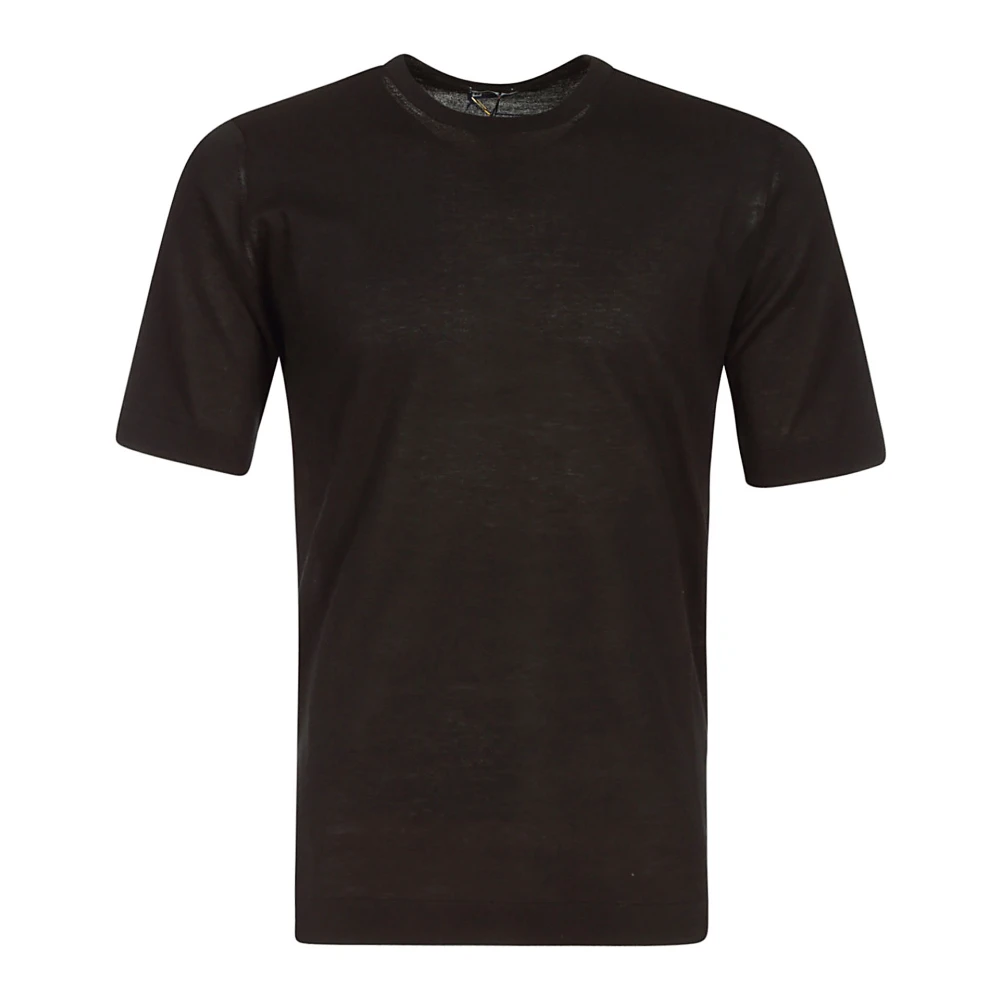 Hindustrie Zwarte Crewneck Katoenen T-Shirt Black Heren