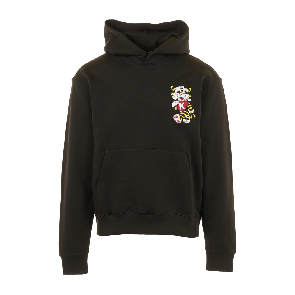 Kenzo Svart Wild Tiger Broderad Klassisk Hoodie