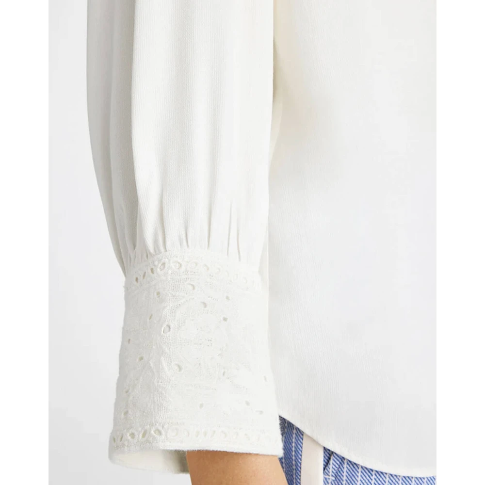 Gustav Geborduurde Blouse Lange Mouw White Dames