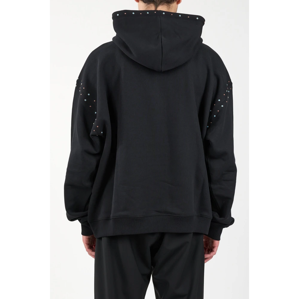Msgm Hoodie met studs en geborduurd logo Black Heren