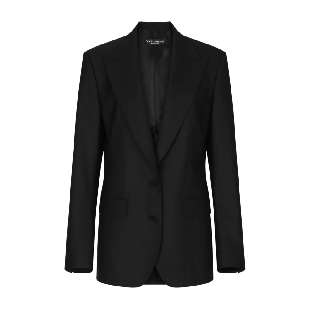 Dolce & Gabbana Women's Black Jackets With Peak Lapels