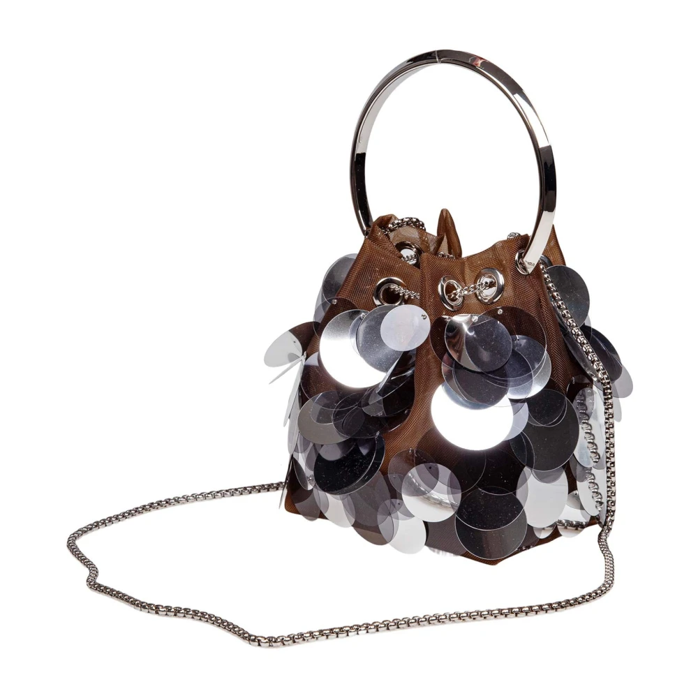 Jimmy Choo Paillet Tule Tas met Metalen Kwastjes Gray Dames