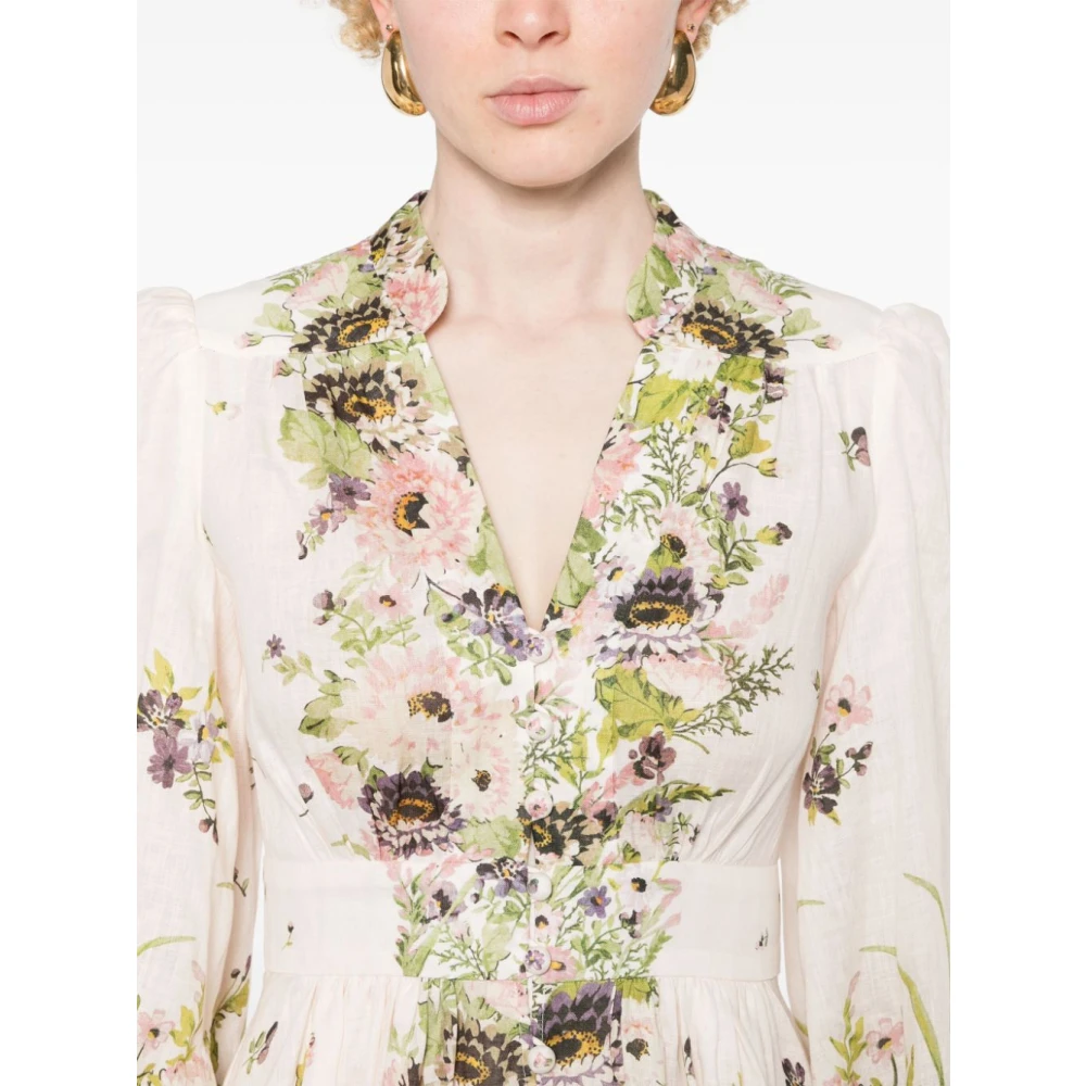 Zimmermann Bloemenprint Witte Jurk Multicolor Dames