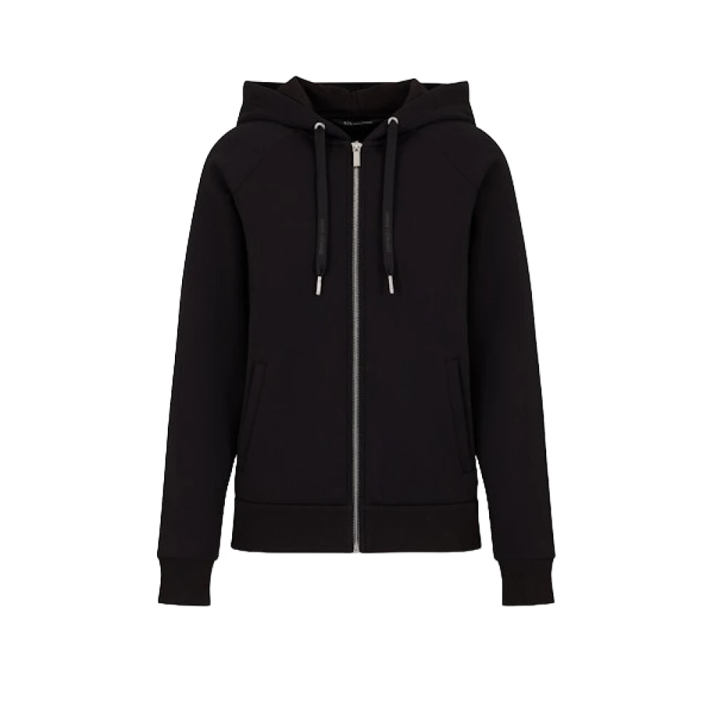 Armani Exchange Black Zip-Throughs, Female, Xs, Zip-Up Hooded Sweatshirt