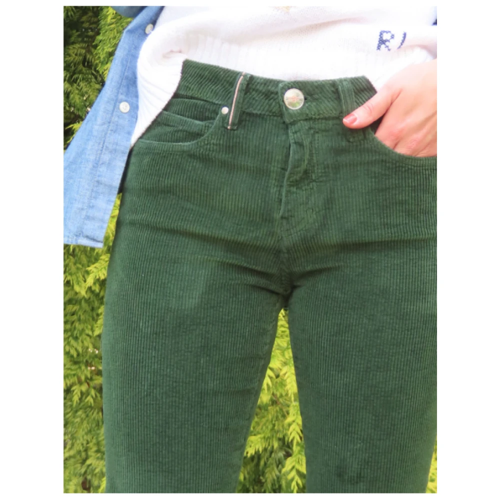 Islow Corduroy Slim 7 8 Broek Green Dames