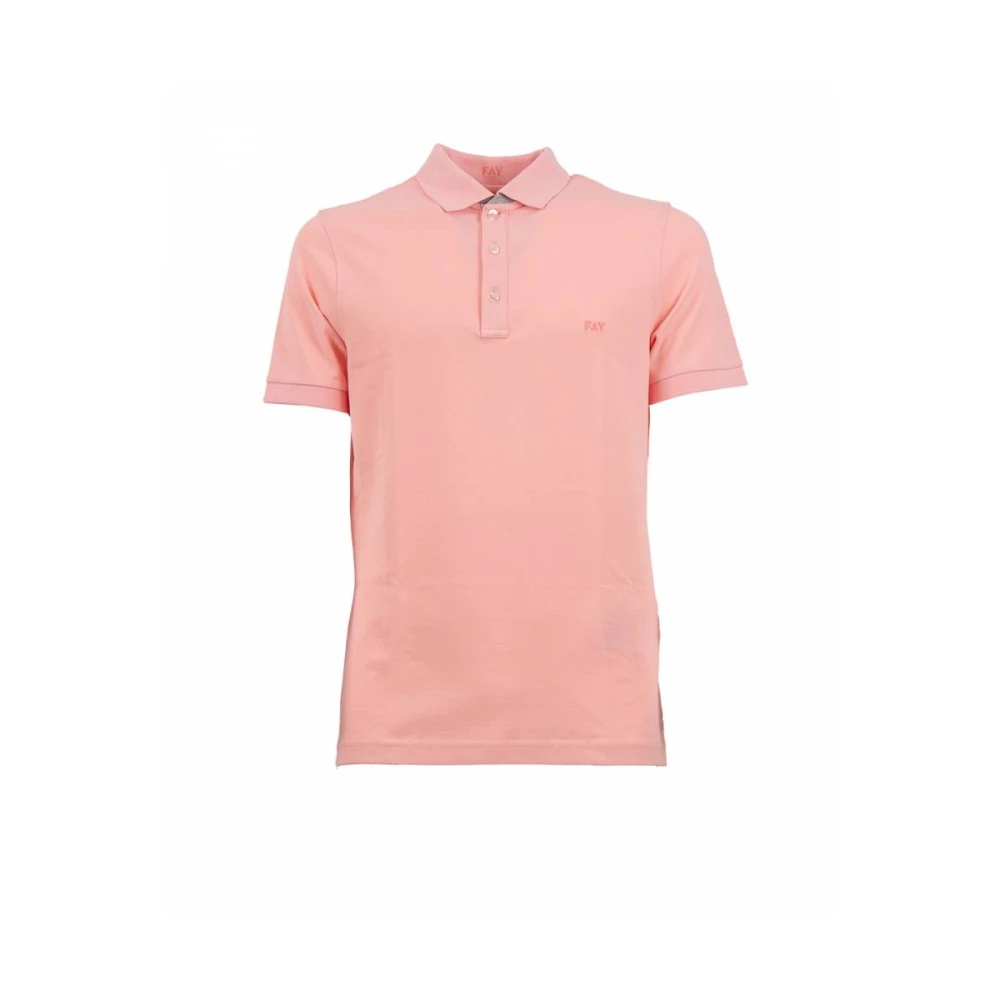 Fay Bicolor Polo Shirt Pink Heren