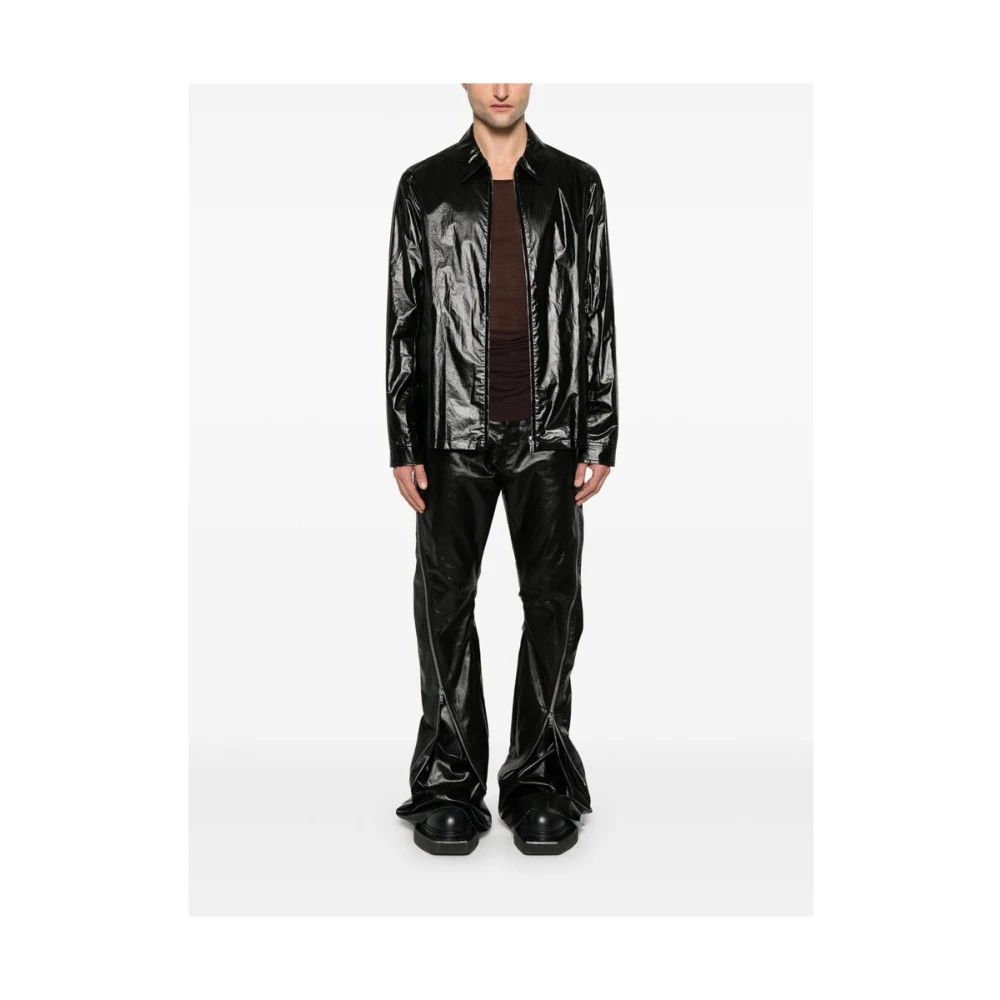 Rick Owens Zwarte bovenkleding met ritssluiting en zakken met studs Black Heren