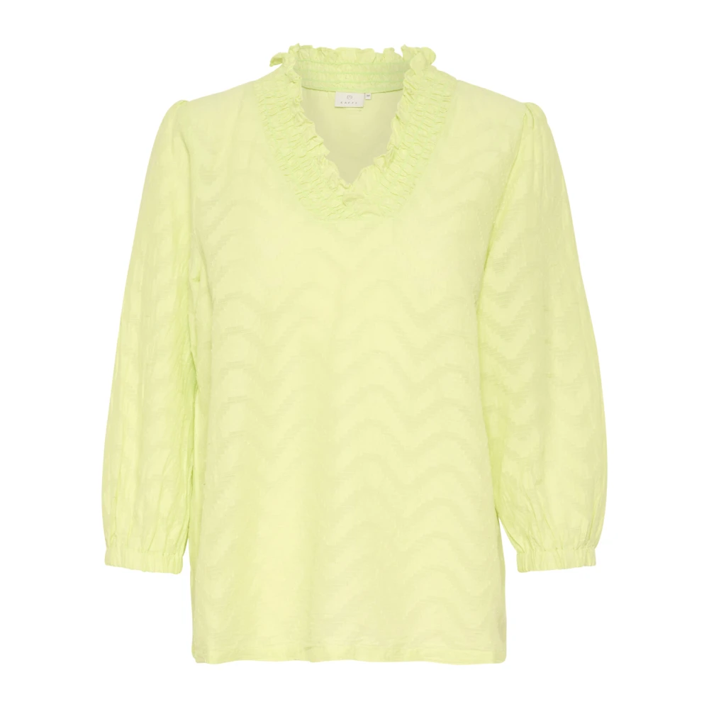 Kaffe Groene Blouse met ¾ Mouwen Green Dames