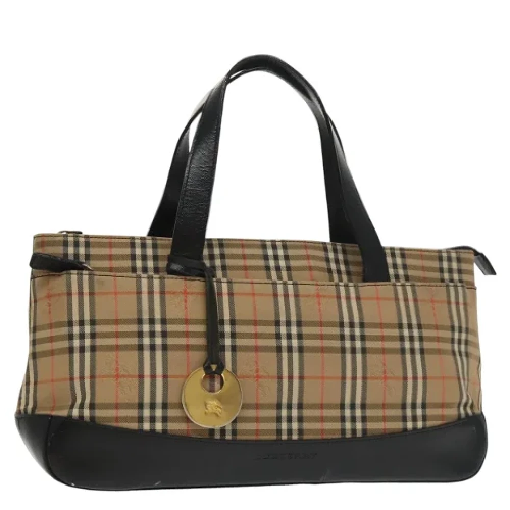 Burberry Vintage Pre-owned Canvas handbags Beige Dames