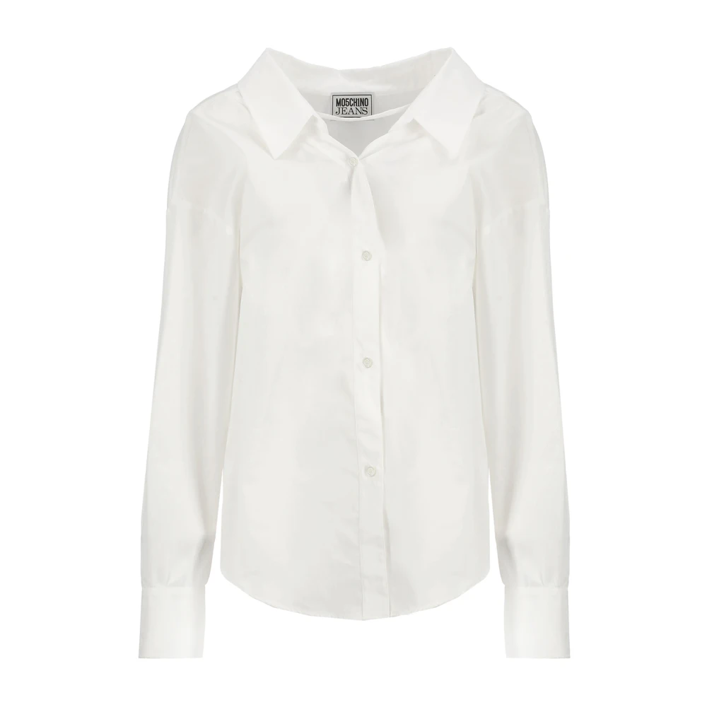 Moschino Femme Blanc Blouses Et Chemises, Taille: 38 Fr Chemise He En Coton Pour S