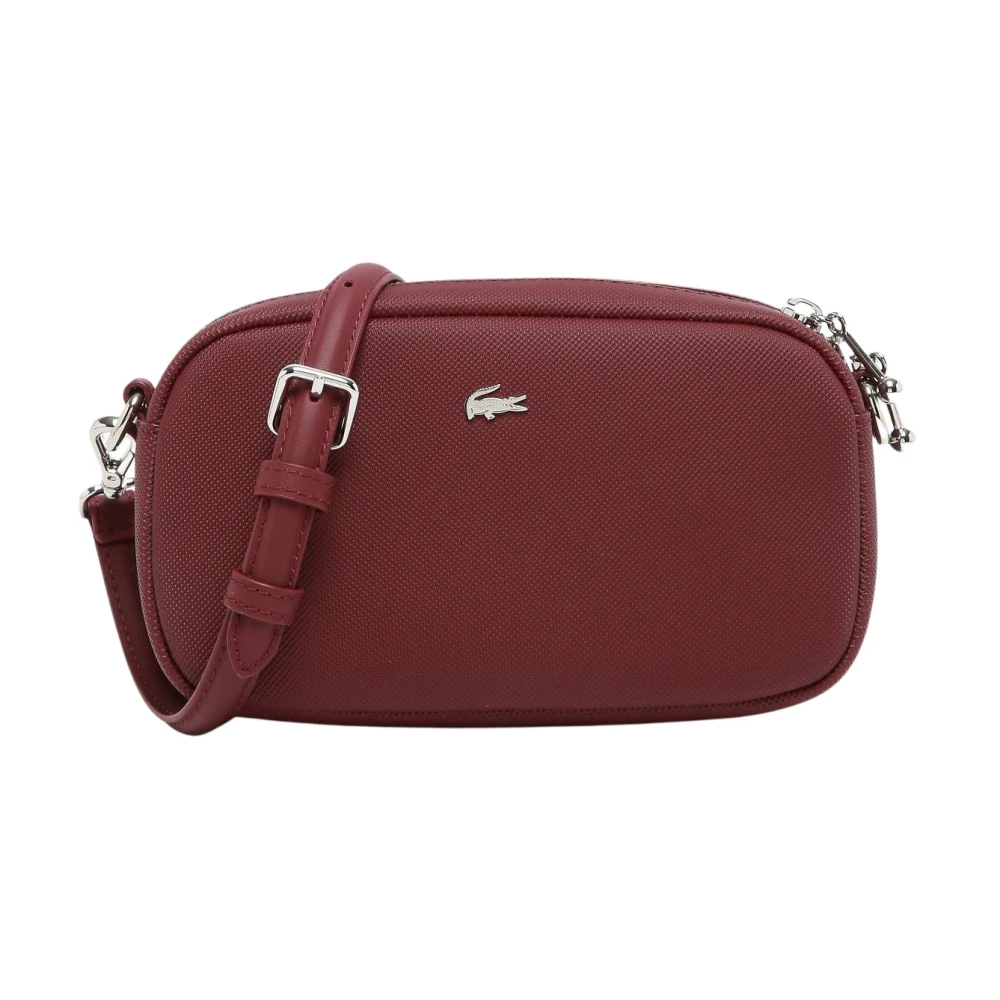 Lacoste Daily City Schoudertas Espresso Red Dames