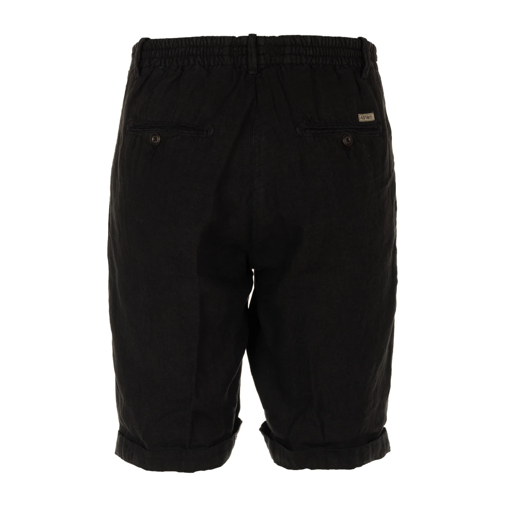 40Weft Zwarte Chino Bermuda Shorts Black Heren