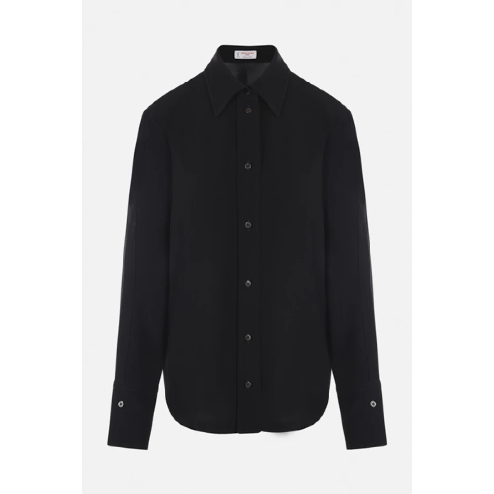 Alberto Biani Zwarte Overhemd Klassieke Knoopsluiting Black Dames