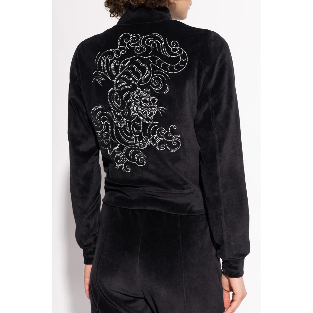 Kenzo Fluwelen sweatshirt met tijgermotief Black Dames