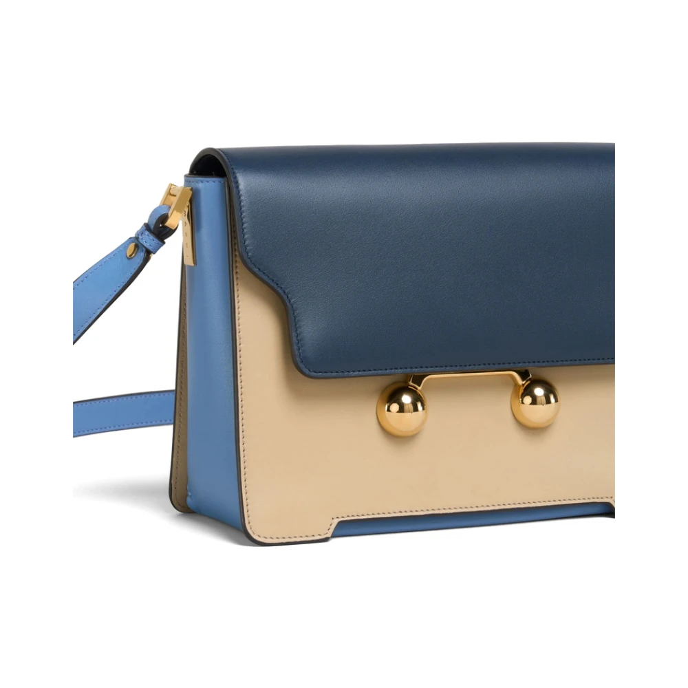 Marni Donkerblauwe Schoudertas met Overslag Multicolor Dames