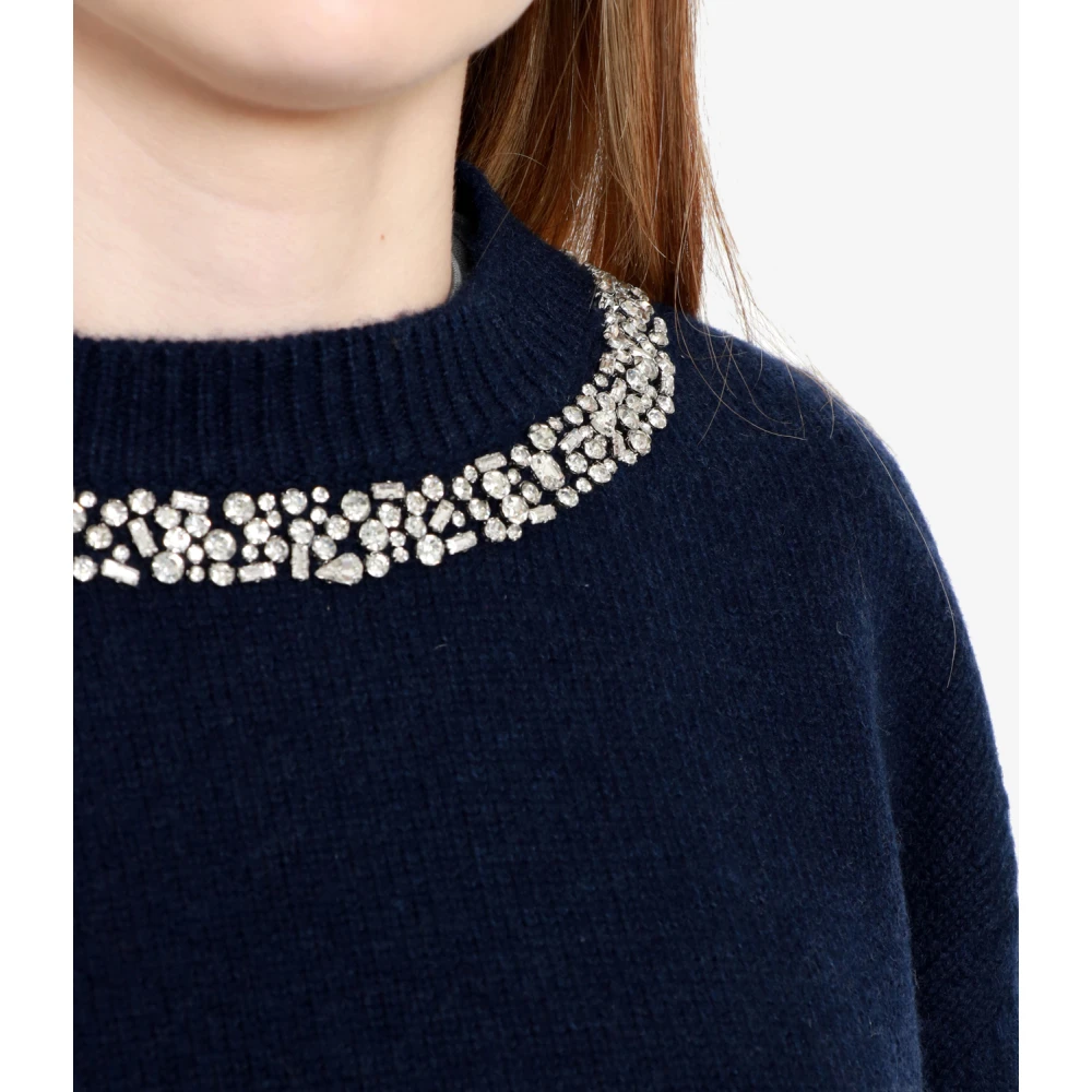 Semicouture Blauwe Wol Kasjmier Trui Blue Dames